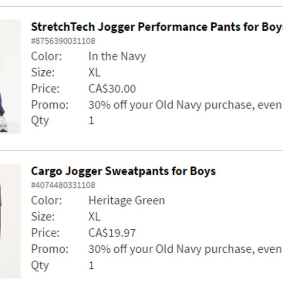 Gap boys XL 14-16 Cargo Joggers X 2 - Picture 1 of 1